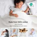 Bedsure GentleSoft 100% Cotton Blanket Queen Size for Bed - Breathable and Lightweight, Soft Cozy Textured Herringbone Woven Blanket for Summer, White, 90x90 inches