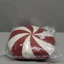 Christmas Candy Cane Throw Pillow, Cute Plush Cushion Winter Xmas Decorations, Red White Fluffy Lollipop Shaped Pillows for Living Room Sofa Couch Holiday Home Decor (Spiral Lollipop)