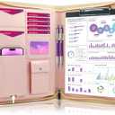 Darolin [Zippered] Portfolio Padfolio Organizer Binder with Clipboard, Leather Business Interview Resume Document Holder Folder Planner Organizer for Office Conference Notepad Bag for Women - RoseGold