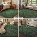 FinRec Green Rugs for Living Room Bedroom, 4x6 Feet Fluffy Fuzzy Shag Rug, Non-Slip Furry Shaggy Area Rug for Nursery Kids Room Dorm Room Home Decor, Indoor Floor Carpet