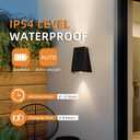 JoollySun Solar Outdoor Wall Lights: Solar Sconce Lights Outdoor Wall Mount for Outside House Porch Yard Fence (2 LED)