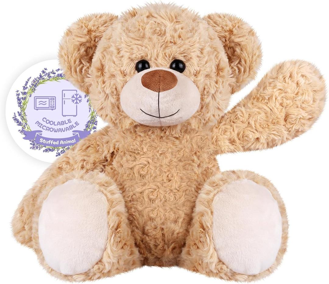 Teddy Bear Stuffed Animals, Microwavable Stuffed Animal Heating Pads for Heat Therapy, Stress Relief Toy for Anxiety, Cuddle, Companion, Bear Plush Gifts for Girls Boys Adults