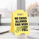 2 x Funny Office Decor Sign No Crisis Allowed This Week My Schedule is Already Full for Coworker Teammate Employee Boss Office Desk Cubicle Decor for Birthday Christmas 3.9 x 6.3 Inches Yellow
