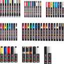 Posca Exclusive Acrylic Paint Markers Gift Set of 62 with Case, Great for Kids and Adults, For Coloring Decorations, Canvas, Glass or Wood, Includes 350, 1MR, 1M, 3M, 5M, 7M, 8K, & 17K