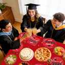 Tbsone Class of 2026 Graduation Plates and Napkins Set  Red and Black Disposable Tableware for 25 Guests, Includes Plates, Napkins, Cups, Forks and Tablecloth  Party Decorations Supplies (126 PCS)