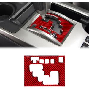 SUNJIKA Compatible with Center Console Carbon Fiber Gear Shifter Head Cover Panel Trim Sticker Interior Accessories for Toyota 4runner SUV 2010-2020 2021 2022 2023 2024 2025 (1pc Red)