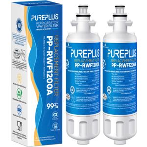 PUREPLUS ADQ36006101 Replacement for LG LT700P, Kenmore Elite 469690, ADQ36006102, Water Filters for Refrigerators LFXS30766S, LFX28968ST, LFX31925ST, LFX31945ST, LFXS29626S, RWF1052, RWF1200A, 2Pack