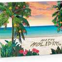 Stonehouse Collection Boxed Beach Christmas Cards | Tropical Holiday Cards with White Sand Decorated Palm Trees | 18 Cards and 19 Envelopes (Standard)
