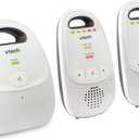 VTech Upgraded Baby Monitor with Rechargeable Battery, Long Range, Crystal-Clear Sound, and Alerts (3 Piece Set)