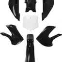 Aramox Motorcycle Fairing Kit, Motorcycle Mudguard Fuel Cover Kit, Fit for KLX110 KX65 DRZ110 RM65, Plastic Fairing Body Work Kit for Motorcycles (Black)