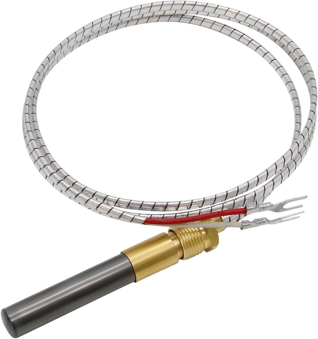 Ganivsor 36" Thermopile Generators 750 Millivolt Thermopile Q313A for Gas Water Heater/Fireplace/Gas Fryer/Oven, 750 Temperature Resistance Cluster Thermocouple for Fireplace (36" Aluminum)