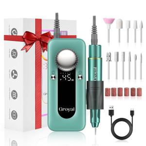 Electric Nail Drill Professional, 45000RPM Cordless Electric Nail File for Acrylic Gel Nails, Professional Nail Drill Manicure Pedicure Polishing Shape Tools for Home Salon (M202-Pea Green)