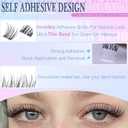 Self Adhesive Eyelashes Natural Self Adhesive Lash Clusters Wispy Pre glued Eyelash Clusters 9-16mm Thin Band No Glue Lashes DIY Press on Cluster Lashes for clean girl makeup by zanlufly