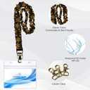 Lanyardio Stretchy Scrunchie Lanyard for ID Badges Keys, Cute Teacher Lanyard for Women with 2 Card Holders 19.6 Inch (Halloween Spider Web)