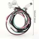 URIZONS Wired Earbuds USB-C with Microphone Bracelet Design Tangle-Free Necklace & Braided Colorful Cord, Magnetic Lock | Compatible with iPhone 14/15/16/17, PS5 for Music, Sports, Gaming (Black)