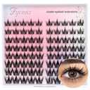 Fyonas Lash Clusters Manga Eyelash Clusters Spiky Cluster Eyelash Extensions 80Pcs C Curl Individual Lashes Volume Anime Lash Clusters with Thin Band Cosplay Lashes DIY at Home (Cutey) 2pc