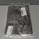 Prettywear Women's V Neck T Shirt Short Sleeve Summer Shirts Cotton Tops Basic Casual Trendy Tee (Brown, S)