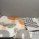 FZDHHY 4PCS Boho Shower Curtain Set Retro Orange Shower Curtain Bathroom Set with Rugs Abstract Shower Curtains for Bathroom with Carpet Bath Mat Toilet Rugs (Beige)