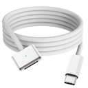 140W USB-C to Magnetic 3 Cable for MacBook Charger, 6.6Ft Nylon Braided for MacBook Pro (14/16-inch, 2023), MacBook Pro (14/16-inch, 2021), MacBook Air (13/15-inch, 2024/2022), MacBook Air (2023) (White)