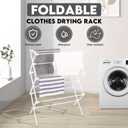 ZOES HOMEWARE 2026 Enhanced Clothes Drying Rack | Foldable Drying Rack Clothing for Laundry | Small Collapsible Portable Dryers for Laundry | Use for Indoor & Outdoor | White 37.5"x29"x12"