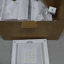 4 Pack White Solar Powered Gutter Lights Outdoor Decorative Waterproof 12 LEDs Yard Lamp for Lighting Fence, Railing, Outside Wall, Deck, Garden, Path, Backyard, Walkway, Patio, Holeless Installation