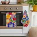 Boho Floral Kitchen Dish Towels Decorative Set of 4, Colorful Kitchen Stuff Hand & Tea Towels for Cleaning Drying, Baking Cooking Lover Gifts for Chef Cooks Women, Housewarming Gifts for Women