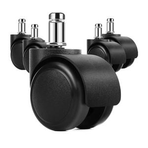 MaxGear 2" Office Chair Wheels Heavy Duty Replacement, Mute Rubber Rotating Desk Chair Caster Wheels, Safe for All Floors Including Hardwood, Only Fits 11mm Stem, NOT for 10mm or IKEA Chairs, Set of 5