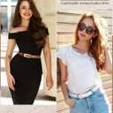 JaGely 5 Pcs Women Skinny Leather Belts Thin Women Waist Belt for Dresses Jeans Pants with Gold Buckle (Beige)