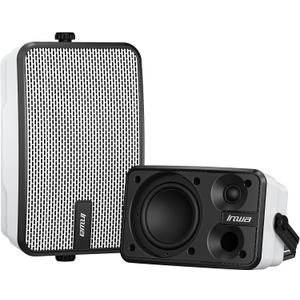 Inwa Outdoor Bluetooth Speakers, IPX5 Waterproof 400W Wall Mount Speaker, Powerful Indoor/Outdoor Sound System, Wireless Sync Up to 100 Speakers, Suitable for Patio/Porch/Gazebo/Garage(MZ-621, Pair)