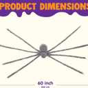 JOYIN 2 Pack 5 Ft Halloween Outdoor Decorations Hairy Gray Spider, Scary Fake Giant Large Spider Haunted House Props, Halloween Lawn Porch Yard Garden Tree Decorations Party Indoor Decor