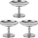 DOITOOL Mini Dessert Bowls Small Ice Cream Cups: 3PCS Stainless Steel Footed Dessert Cup Metal Fruit Plate Holder Party Favors Ice Cream Holder for Sundae Candy Jelly Fruit