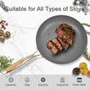 AUDANNE Nonstick Pots and Pans Set 9 Pieces, Non Stick Kitchen Cookware, Cooking Skillets Include Frying Pan with Lid, Saucepan, Casserole, Spoon, Turner Spatula, PFOA Free for Induction, White & Gold