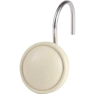 Twofishes Cream Rounds Resin Shower Curtain Hooks Set of 12 Decorative Rust Proof Resin Shower Curtain Rings Pack of 12
