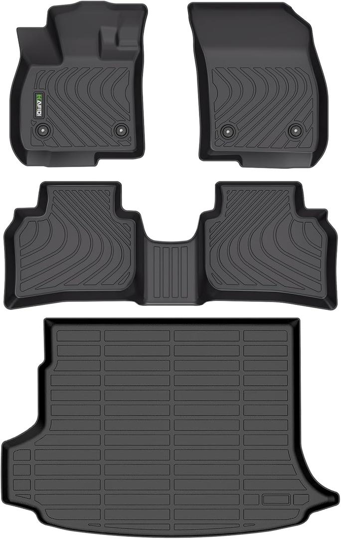 HAFIDI Floor Mats & Cargo Liner Set Fit for 2021-2024 2025 Buick Envision All Weather Protection TPE Anti-Slip Automotive Full Set Floor Liners Custom Accessories - Black