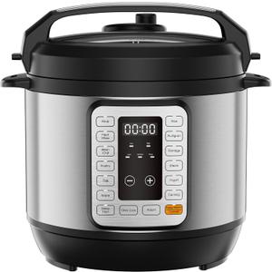NEWBULIG 16-in-1 Electric Pressure Cooker, 6QT Multi Cooker with 12 Presets, Slow Cook Rice Steamer Saut Soup Meat Stew Canning Yogurt Maker, Ceramic Inner Pot & Recipe Book Included, Black