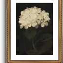 VIYYIEA Gold Framed Wall Art Canvas Print Home Decor Vintage Flower Art Aesthetic Room Decor White Hydrangea Oil Painting Canvas Prints Bedroom Bathroom Wall Decor Kitchen Office Floral Art 16x20in