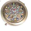 Vintage Mirror Compact Travel Makeup Mirror Cosmetic Pocket Mirror Mini Round Double-sided Folding Cosmetic Makeup Purse Mirror for Travel Mini Round Double-Sided Folding Compact Mirror