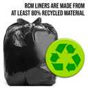 Aluf Plastics 56 Gallon 1.5 MIL (eq) Black Heavy Duty Trash Bags - 43" x 47" - Pack of 100 - For Construction, Industrial, Outdoor, & Commercial