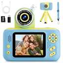 Makolle Camera for Kids, Toddler Volging Cameras Age 3-8 Christmas Birthday Gifts for Boys and Girls 3-12 Year Old Boys Digital Camcorder for Video Portable Kids Selfie Camera with 32GB SD Card Blue