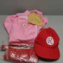 Women Baseball Dress League Costume with Cap Socks Belt Inflatable Baseball Bat Halloween Cosplay Uniform Set (Large)