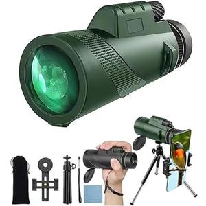 80x100 monocular Telescope, Suitable for Adults and Children, for Bird Watching, Hiking, and Concert Tours, with Phone Clip and Stand