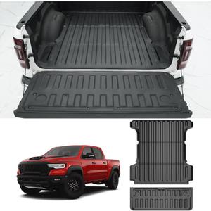 Ram 1500 5.7FT Truck Bed Mat & Tailgate Mat (Not for RamBox/Classic) - AOMSAZTO Bed Liner Fit for 2019-2025 Dodge Ram 1500 5'7" Short Bed All Weather Bed Mat for Ram 1500 Accessories