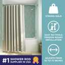 Zenna Home Curved Shower Curtain Rod, No Drill, 50-72 Inch Adjustable Tension Shower Rod for Bathroom, Rustproof, Non-Slip, Adds Room in Shower, Satin Nickel