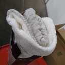 Heated Blanket Electric Throw Waffle, 50x60 Inches Sherpa Fleece Fast Heating Blanket 6 Heating Levels & 4 Hours Auto Off ETL Certification, Grey Throw