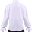 GRACEART Boys Medieval Pirate Shirt Renaissance Colonial Shirt for Kids white 12 (White, S)