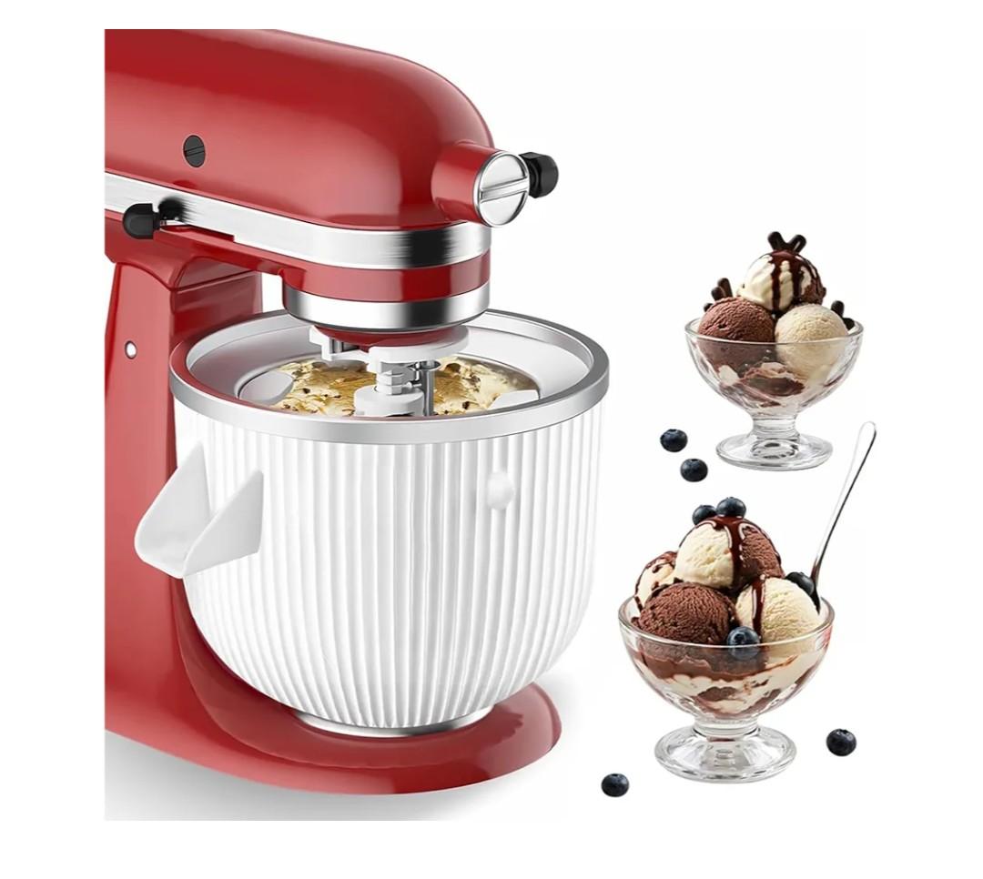 Ice Cream Maker Attachment for KitchenAid, Fits KitchenAid 4.5/5QT & 6QT Mixers, Frozen Ice Cream & Sorbet Gelato Maker, 2 Quart, White
Amazon's Choice