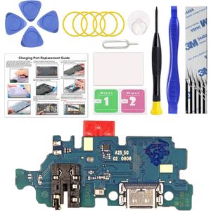 Charging Port Replacement Kit Compatible with Galaxy A25 5G US Version, Dock Board USB-C Connector Only for A25 SM-A256U/U1/E, with Instruction Manual, Toolkit