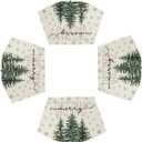 Artoid Mode Merry Christmas Trees Wedge Shape Placemats for Round Table Set of 4, Winter Seasonal Kitchen Dining Table Decoration for Indoor Party Home (12" x 18", Wedge 4 Pcs, Beige)