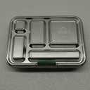 Stainless Steel Bento Box Kids, Kids Metal Bento Lunch Box BPA Free Lunch Box Containers 304 Stainless Steel Bento Box for School and Office(Green)