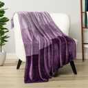 PAVILIA Purple Ombre Fleece Throw Blanket for Couch, Soft Flannel Blanket for Sofa Bed Room, Plush Lightweight Light Lavender Lilac Gradient Blanket, Cozy Microfiber Decorative Gift Throw, 50x60